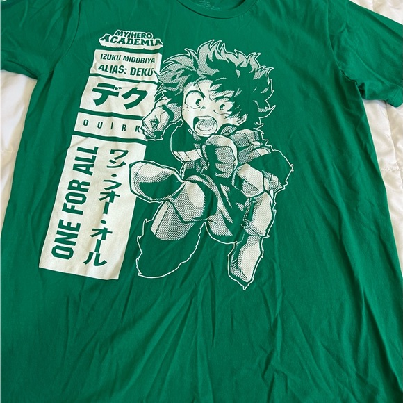 L My Hero Academia Adult New T-Shirt - Deku Izuku Midoriya Stats Boxed Green - Picture 6 of 6